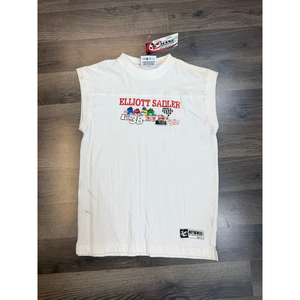 Vintage Chase Authentics Elliott Sadler M&Ms Pit Crew 38 Sleeveless Shirt Youth